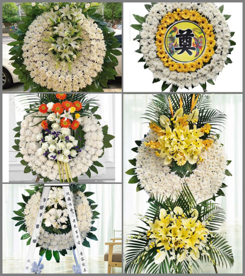 四川成都彭州市白鹿镇塘坝村花圈速递