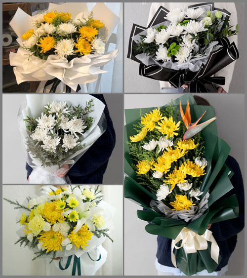 四川成都彭州市白鹿镇塘坝村白事花束代送